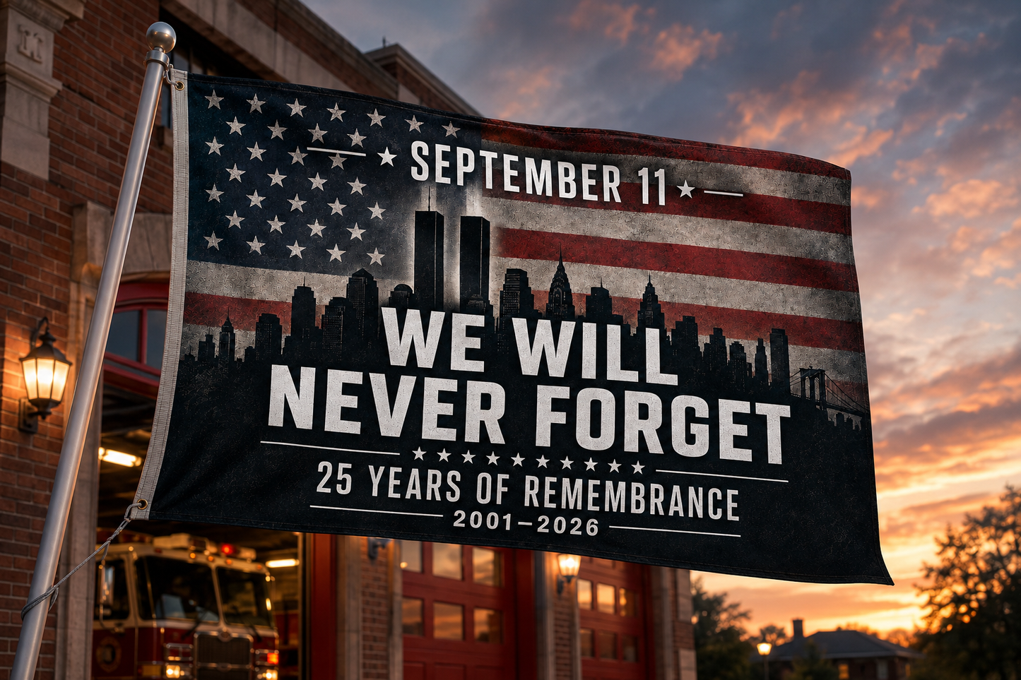 We Will Never Forget 9-11 Flag